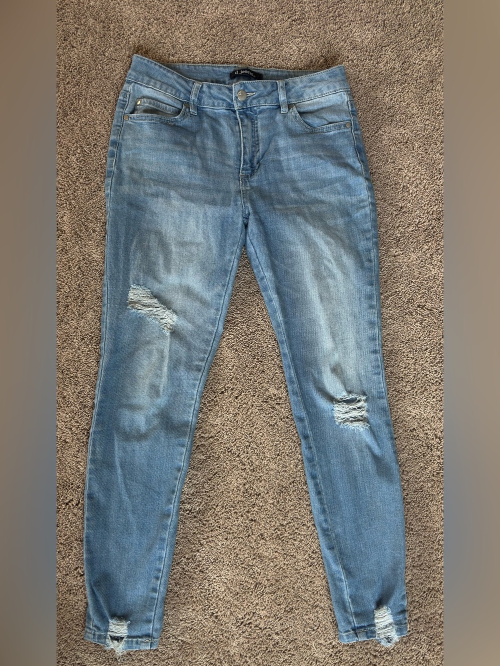 d. jeans Light Blue Ripped Skinny Jeans